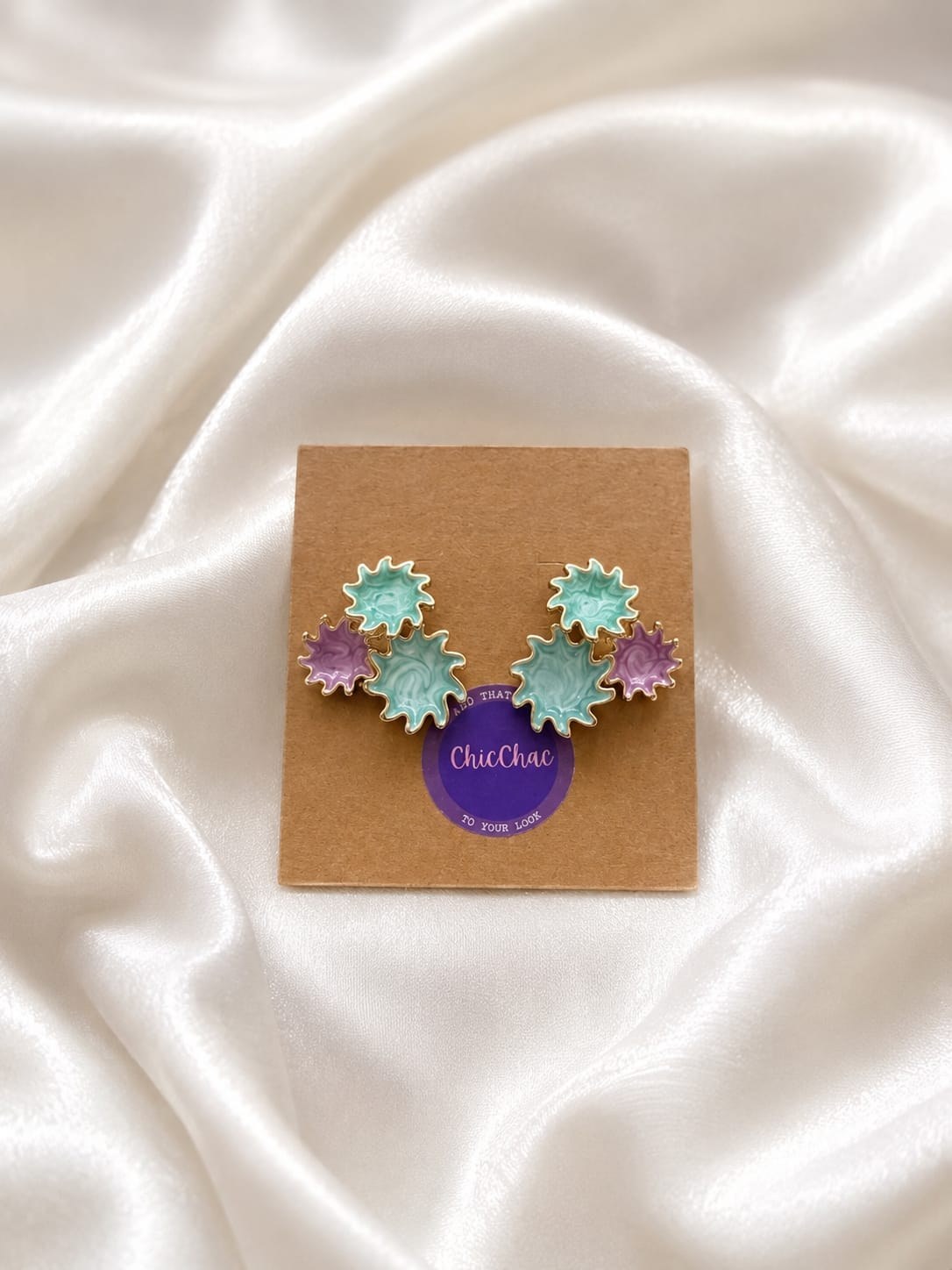 Aqua Bloom Trio Studs