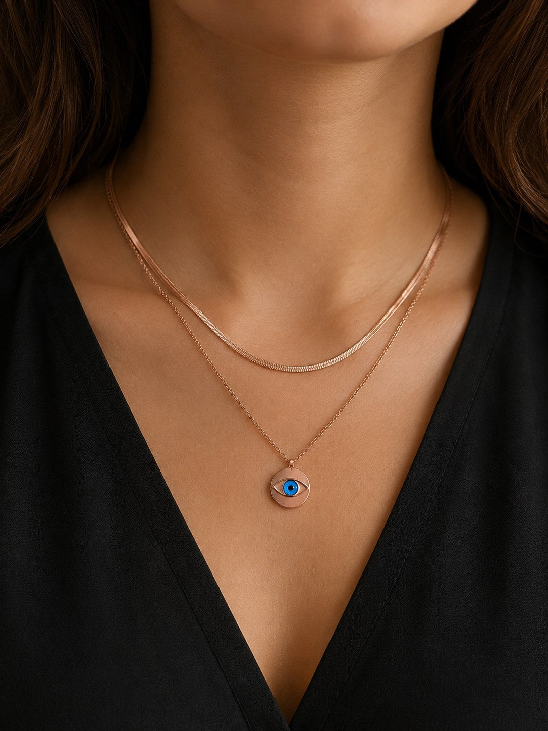 Aura Eye Rose Gold Necklace