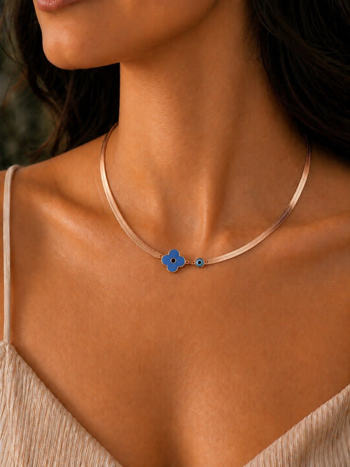 Azure Amulet Rose Gold Necklace