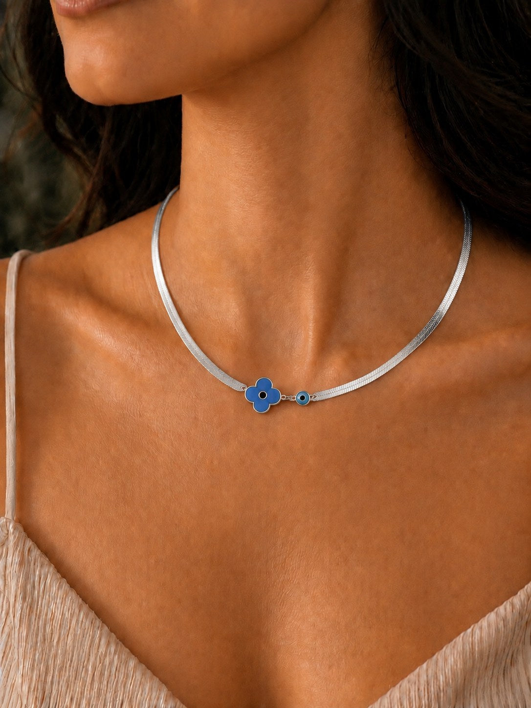 Azure Amulet Silver Necklace
