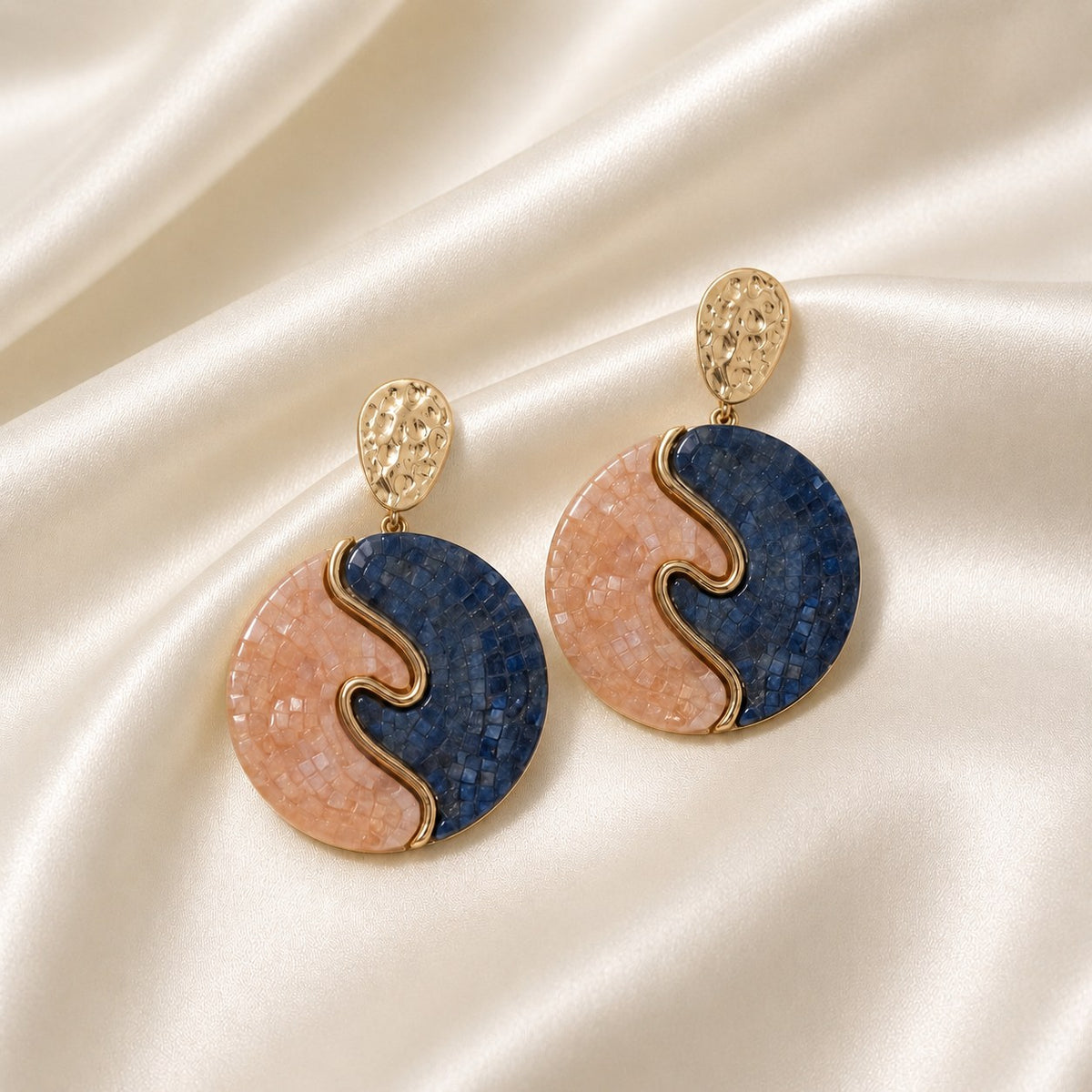 Blue Harmonic Drop Earrings