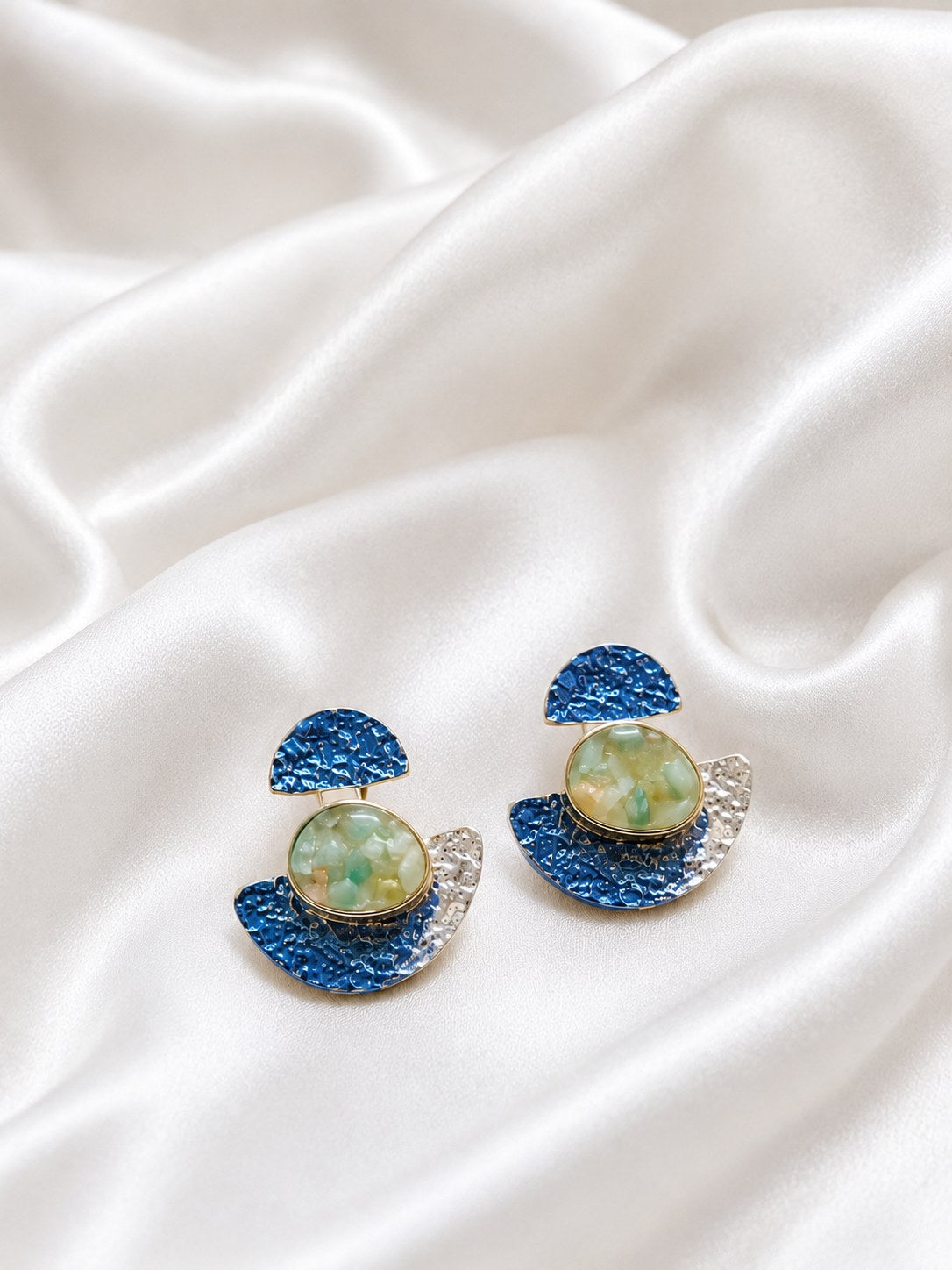 Blue Stone Statement Earrings