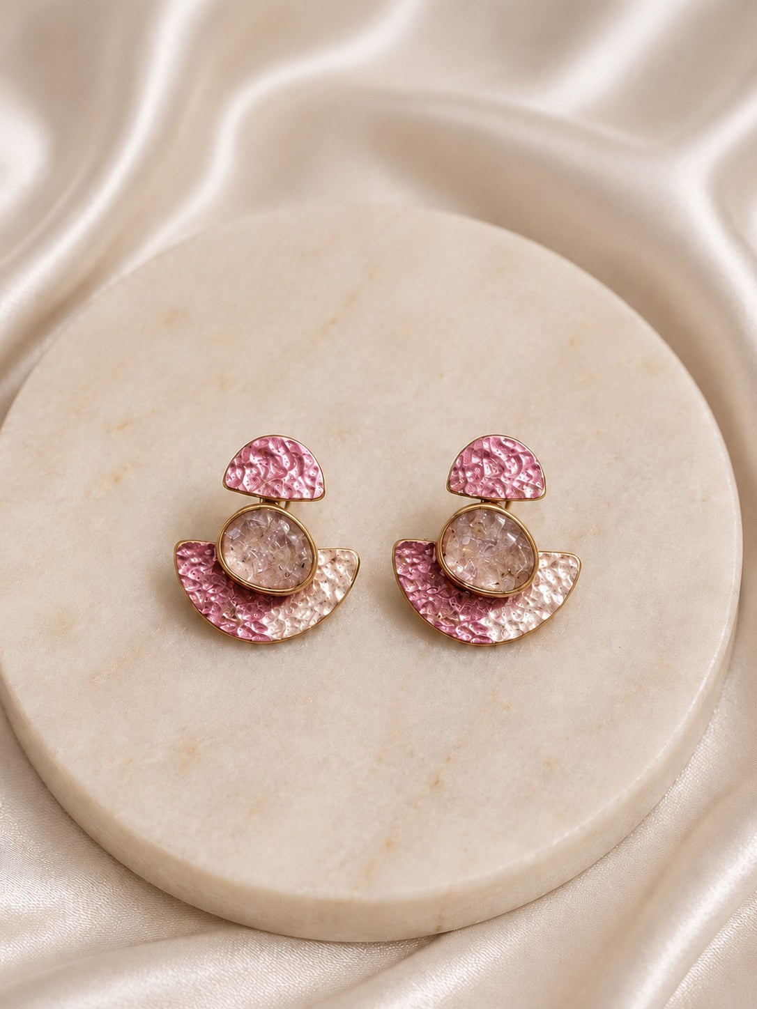 Blush Stone Statement Earrings