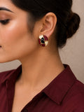 Burgundy Noir Mosaic Studs