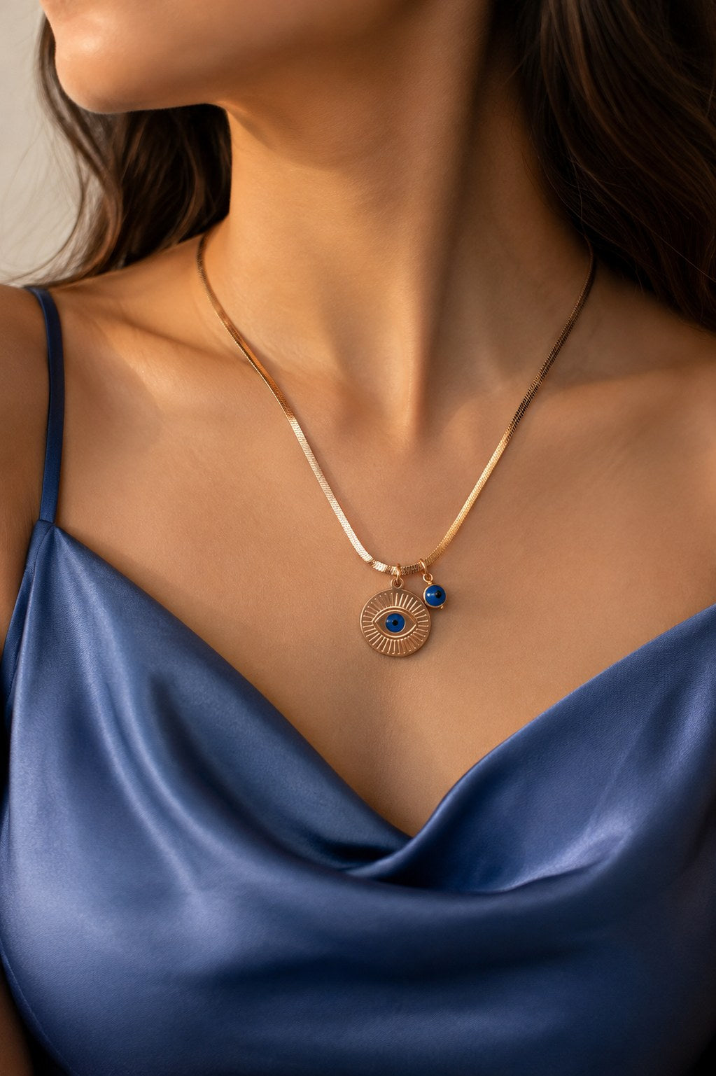 Celestial Evil Eye Rose Gold Necklace