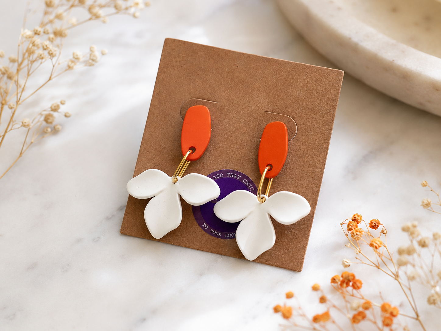 Coral Bloom Drop Earrings