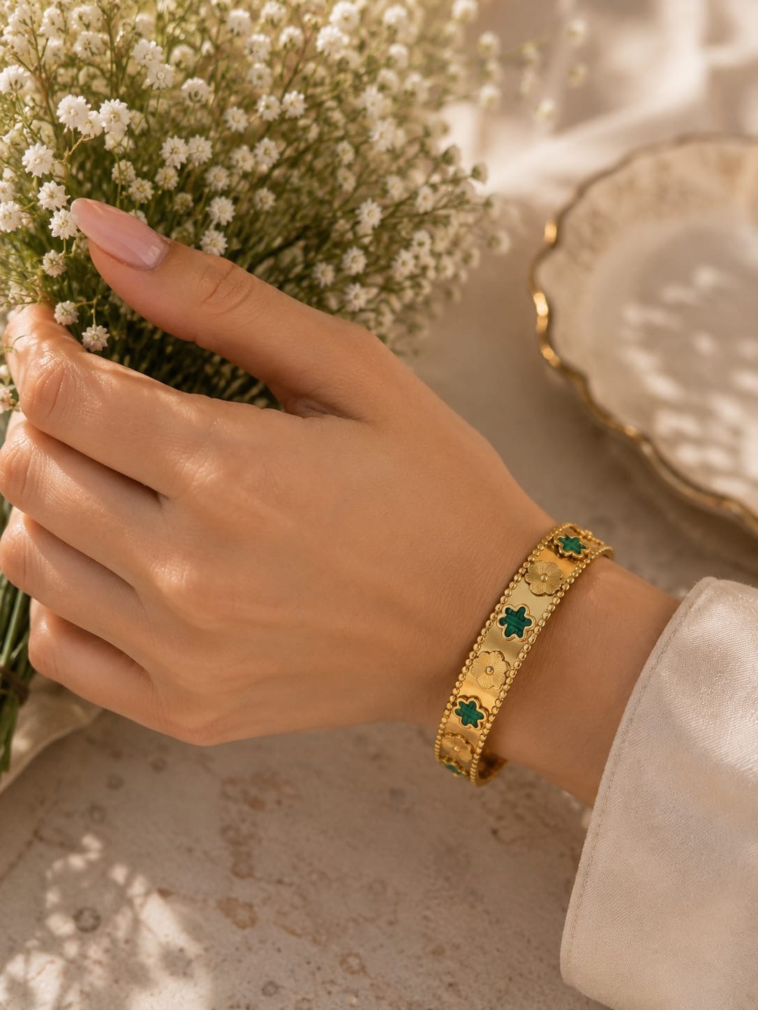 Emerald Bloom Cuff