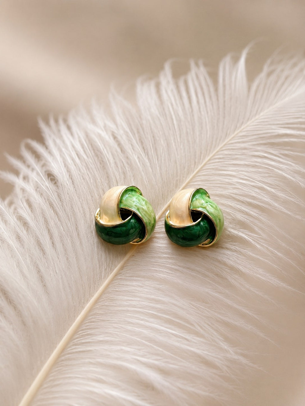 Emerald Twist Enamel Studs