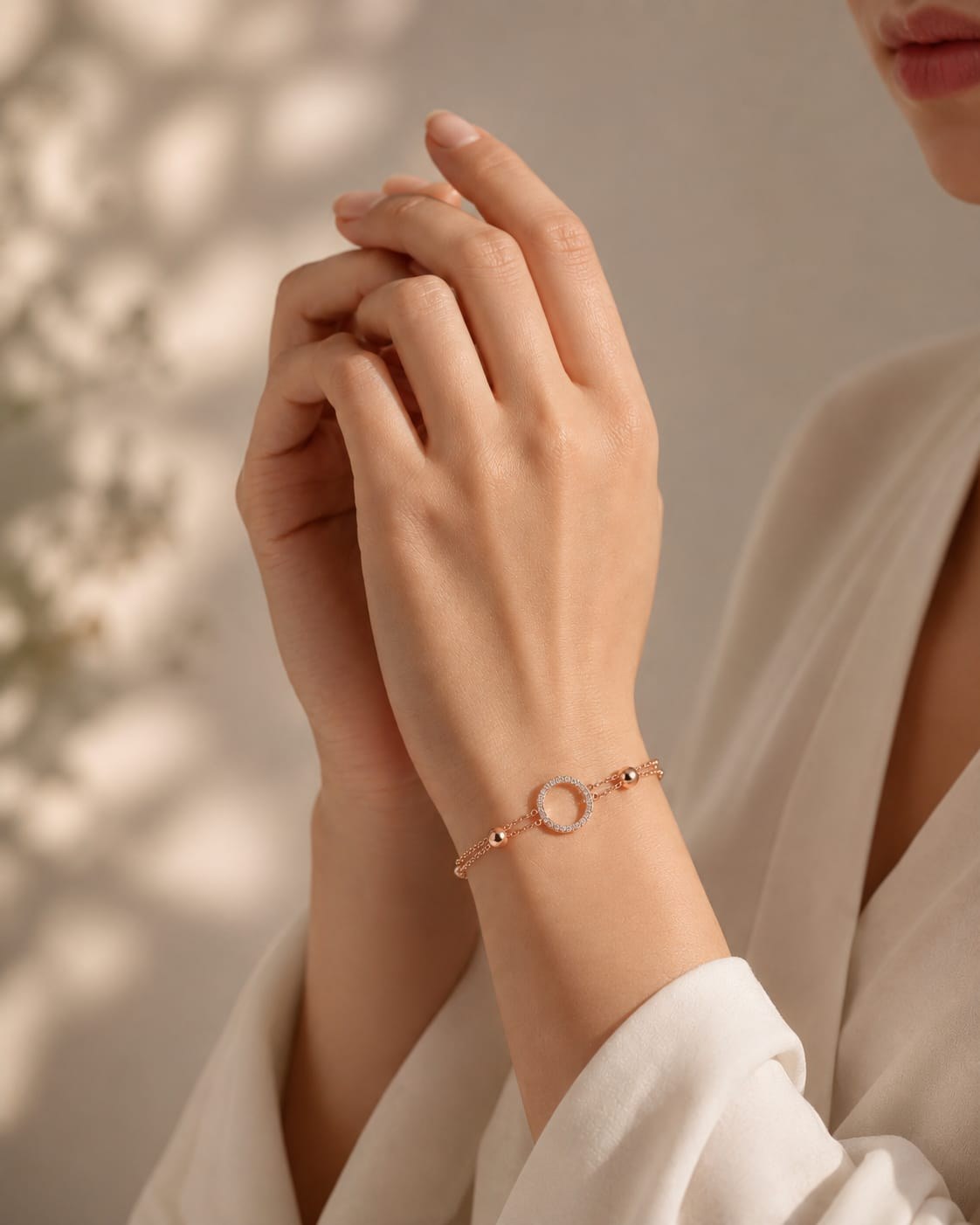 Eternal Halo Rose Gold Chain Bracelet