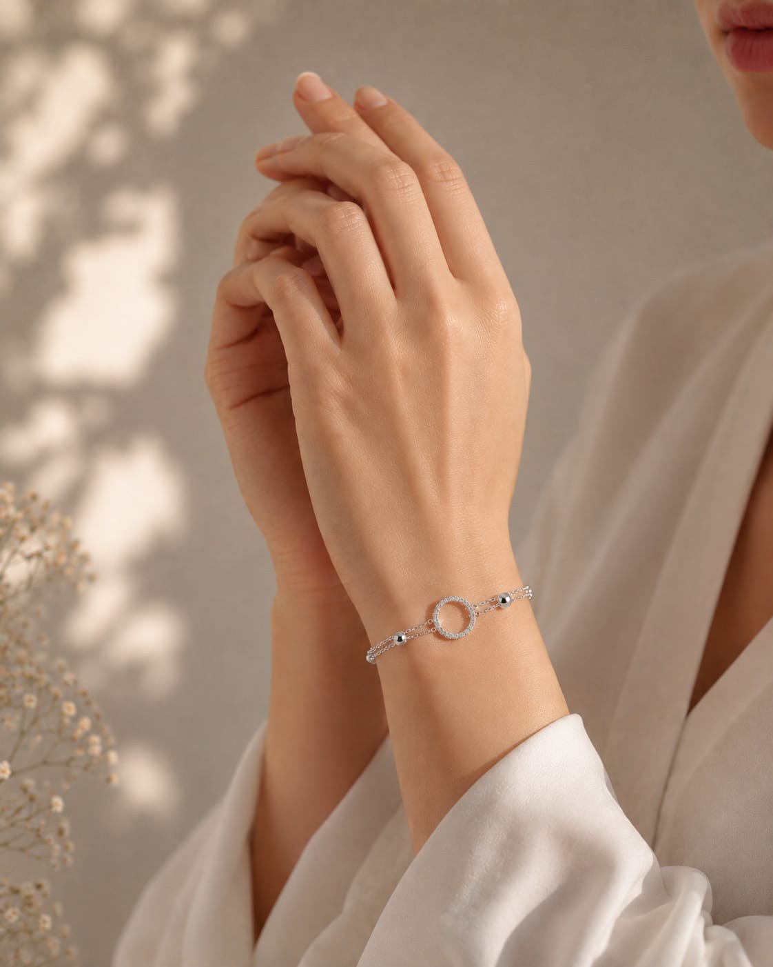 Eternal Halo Silver Chain Bracelet