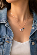 Evil Eye Charm Rose Gold Necklace