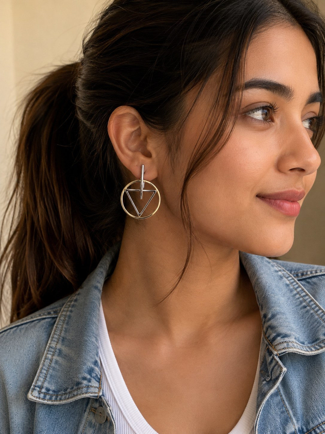 Geometric Duo Drop Earrings