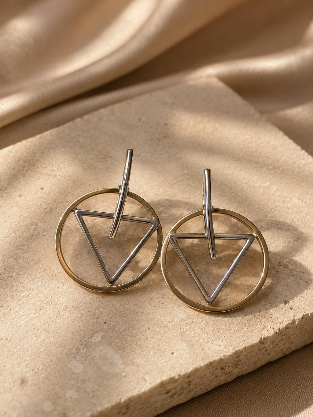 Geometric Duo Drop Earrings