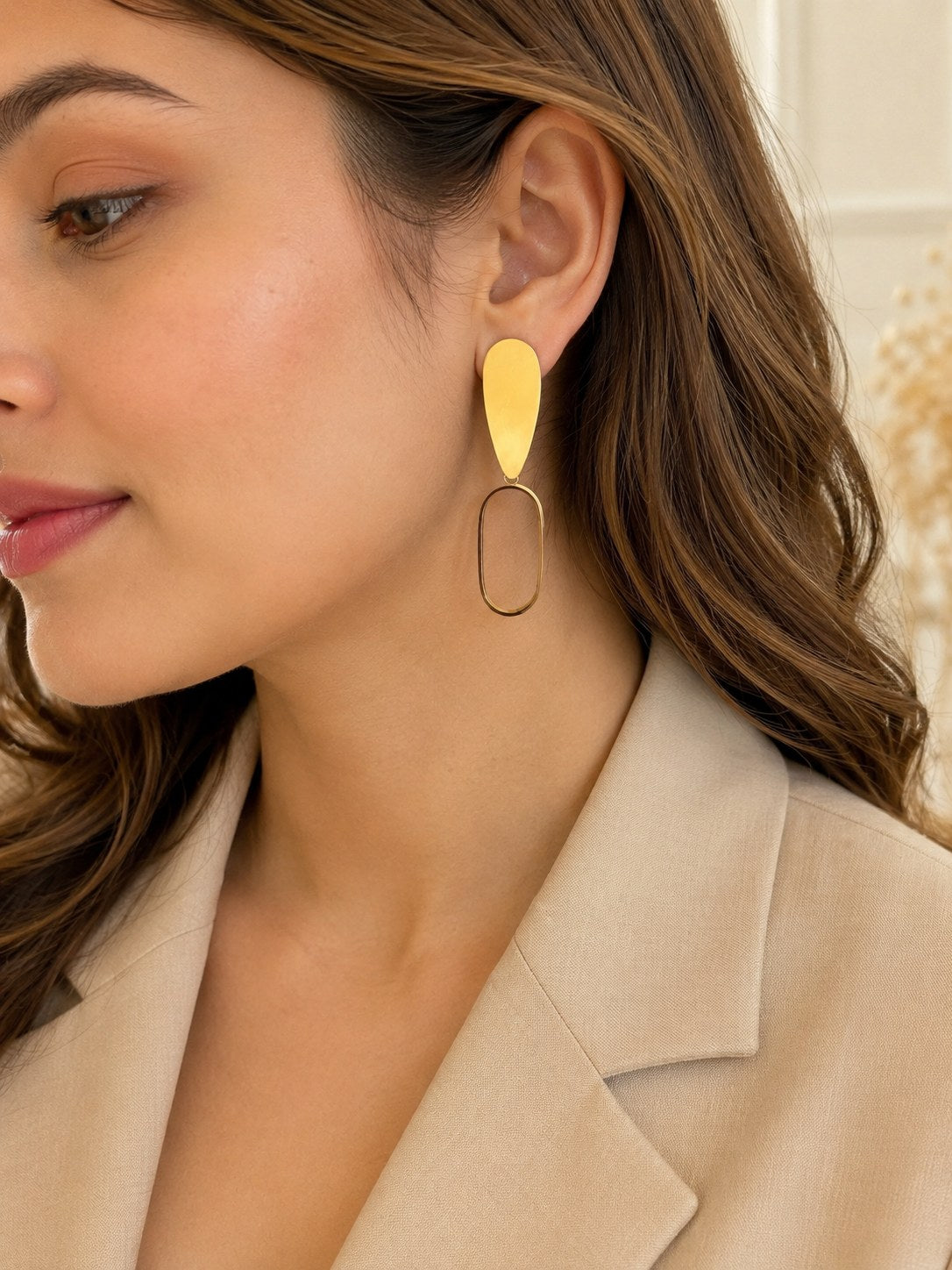 Gold Loop Drop Earrings