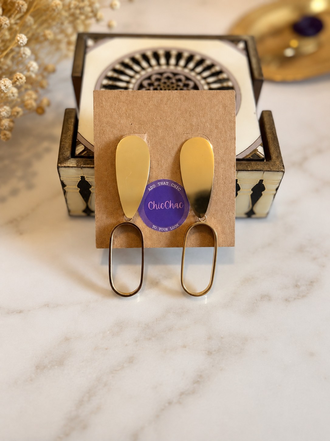 Gold Loop Drop Earrings