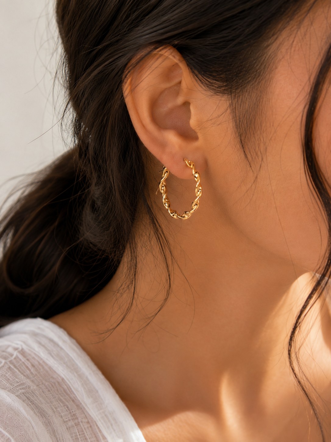 Gold Twist Hoops