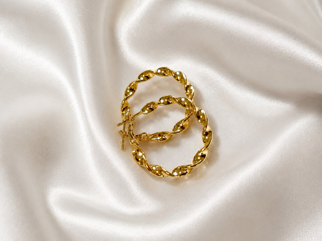 Gold Twist Hoops
