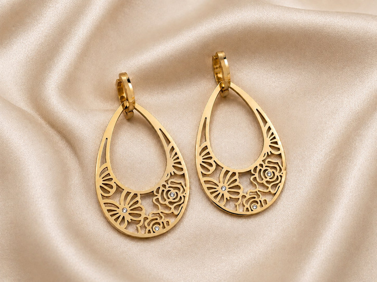 Golden Garden Teardrop Earrings