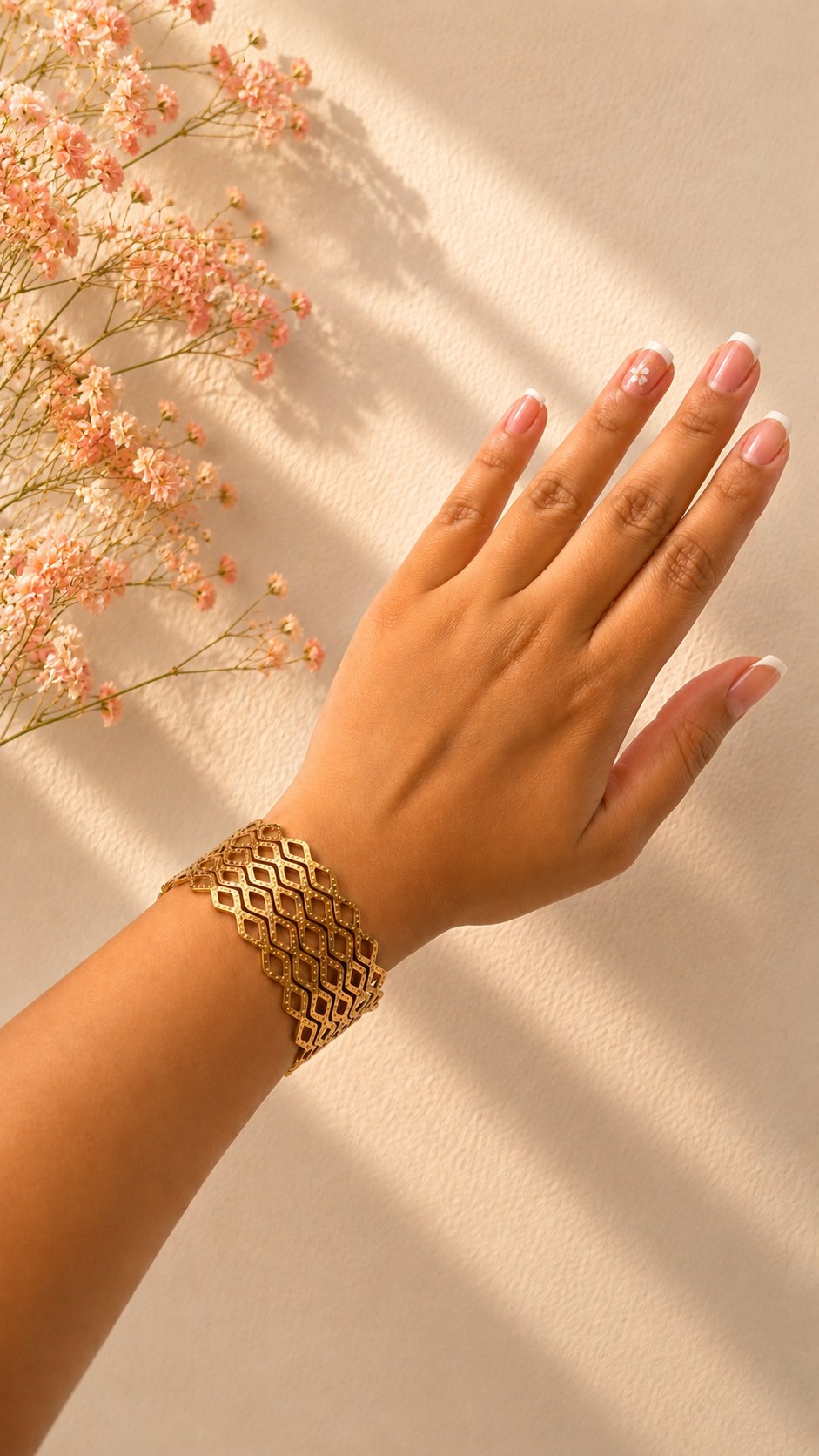 Golden Lattice Adjustable Cuff