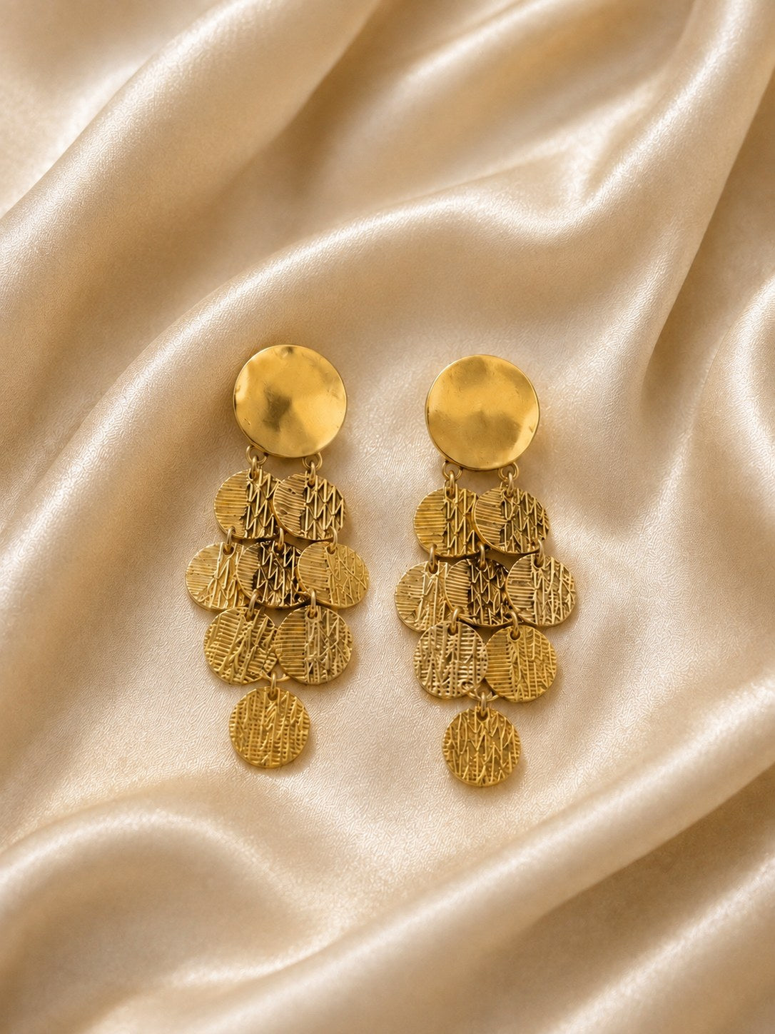 Golden Mosaic Cascade Earrings