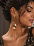 Golden Spiral Statement Earrings