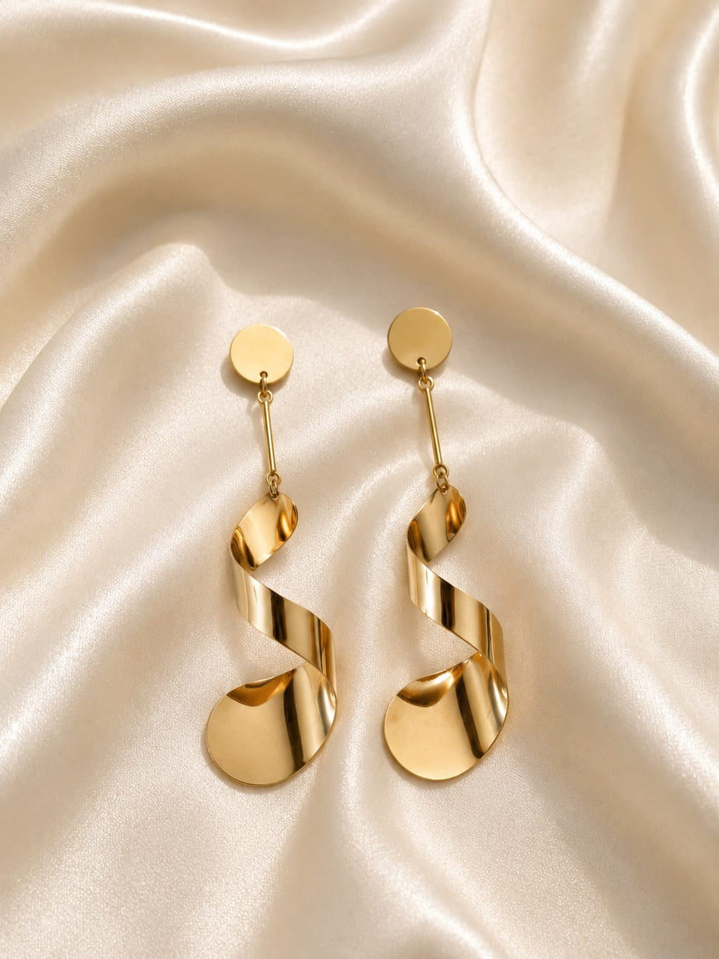 Golden Spiral Statement Earrings