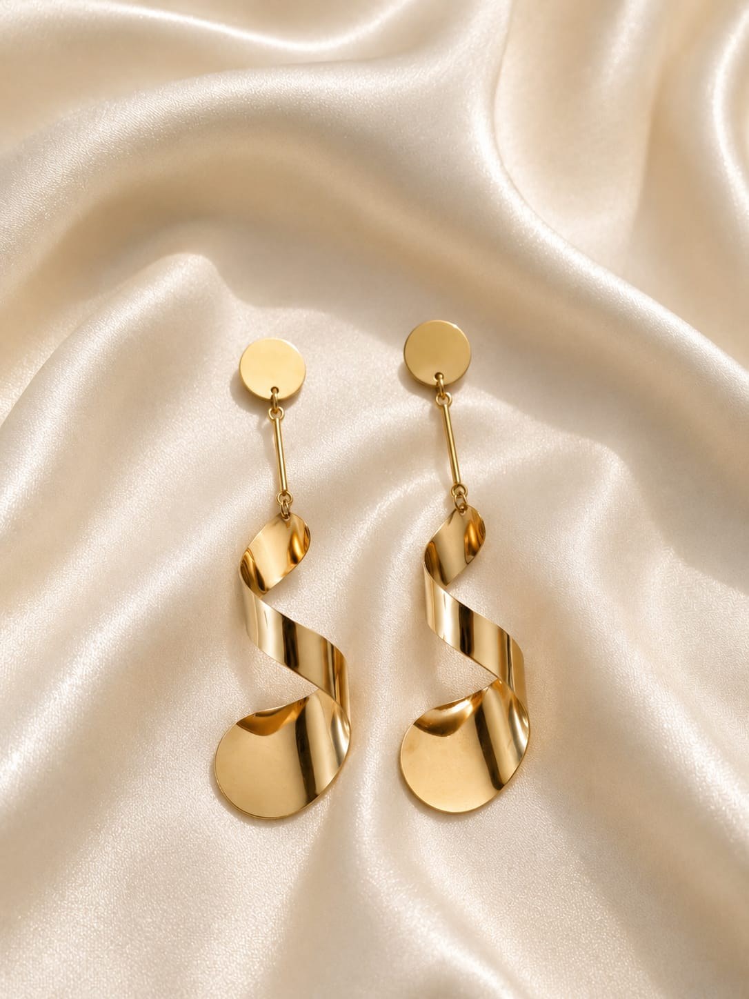 Golden Spiral Statement Earrings