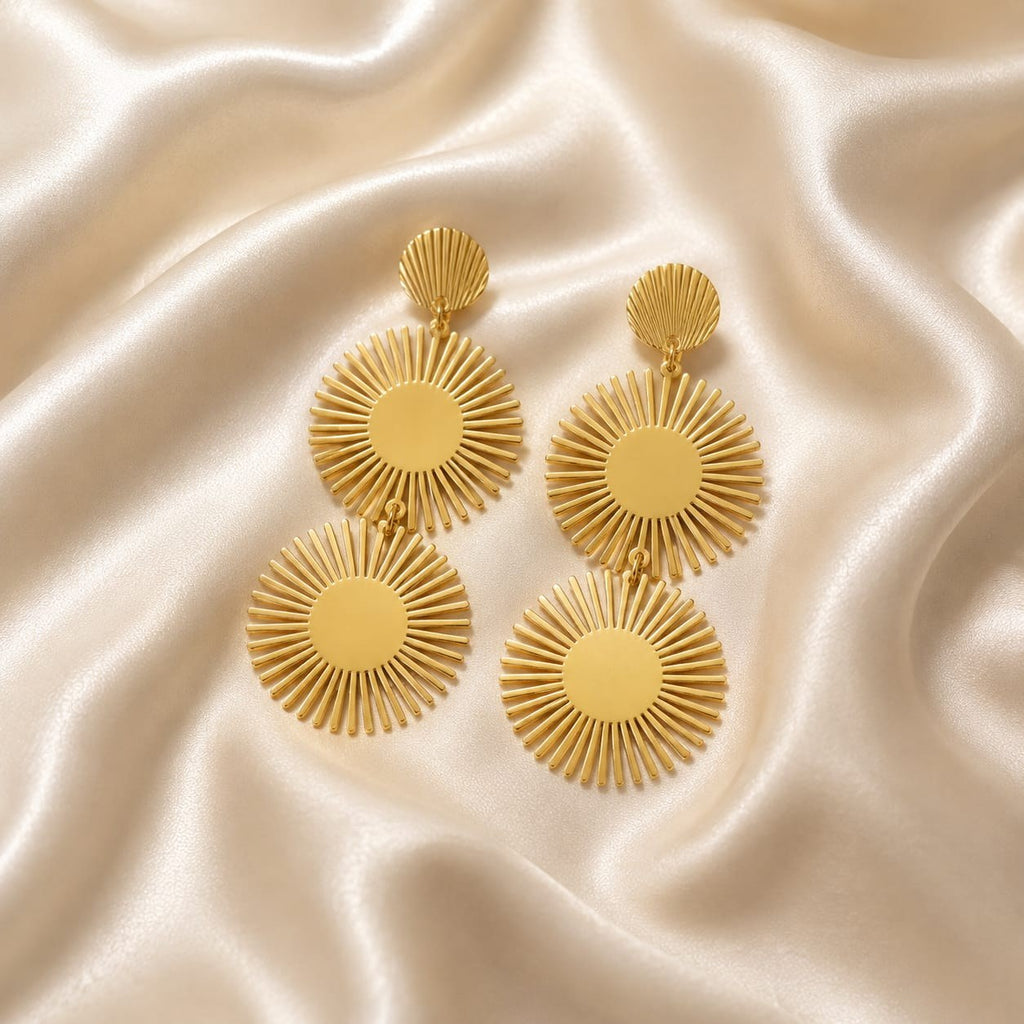 Golden Sunburst Trio Earrings