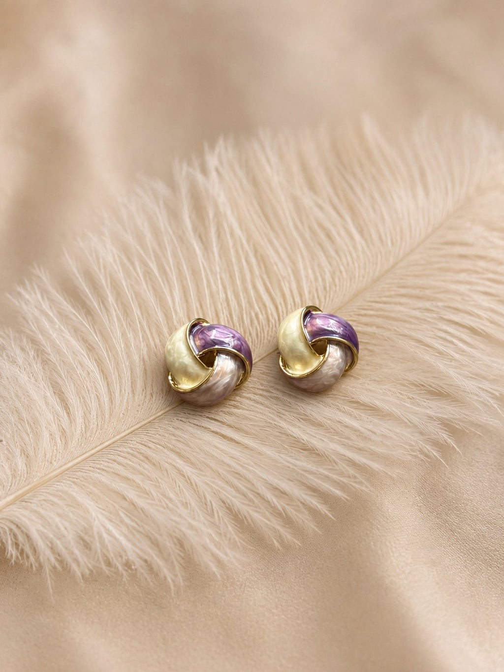 Lavender Twist Enamel Studs