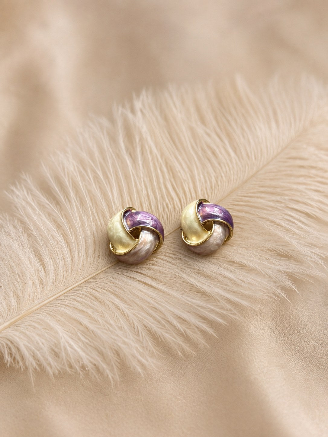 Lavender Twist Enamel Studs