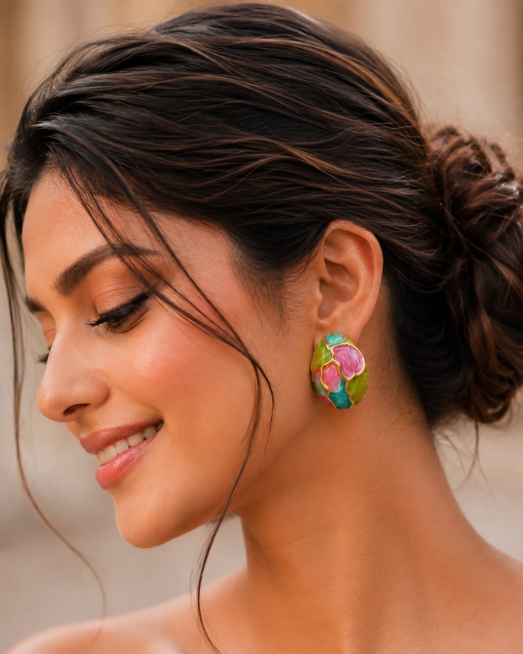 Lime Mosaic Studs