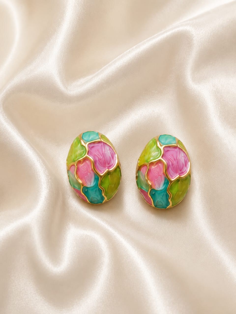 Lime Mosaic Studs