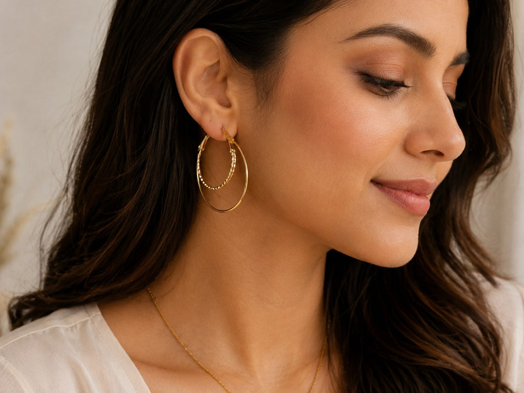 Luna Luxe Double Hoops