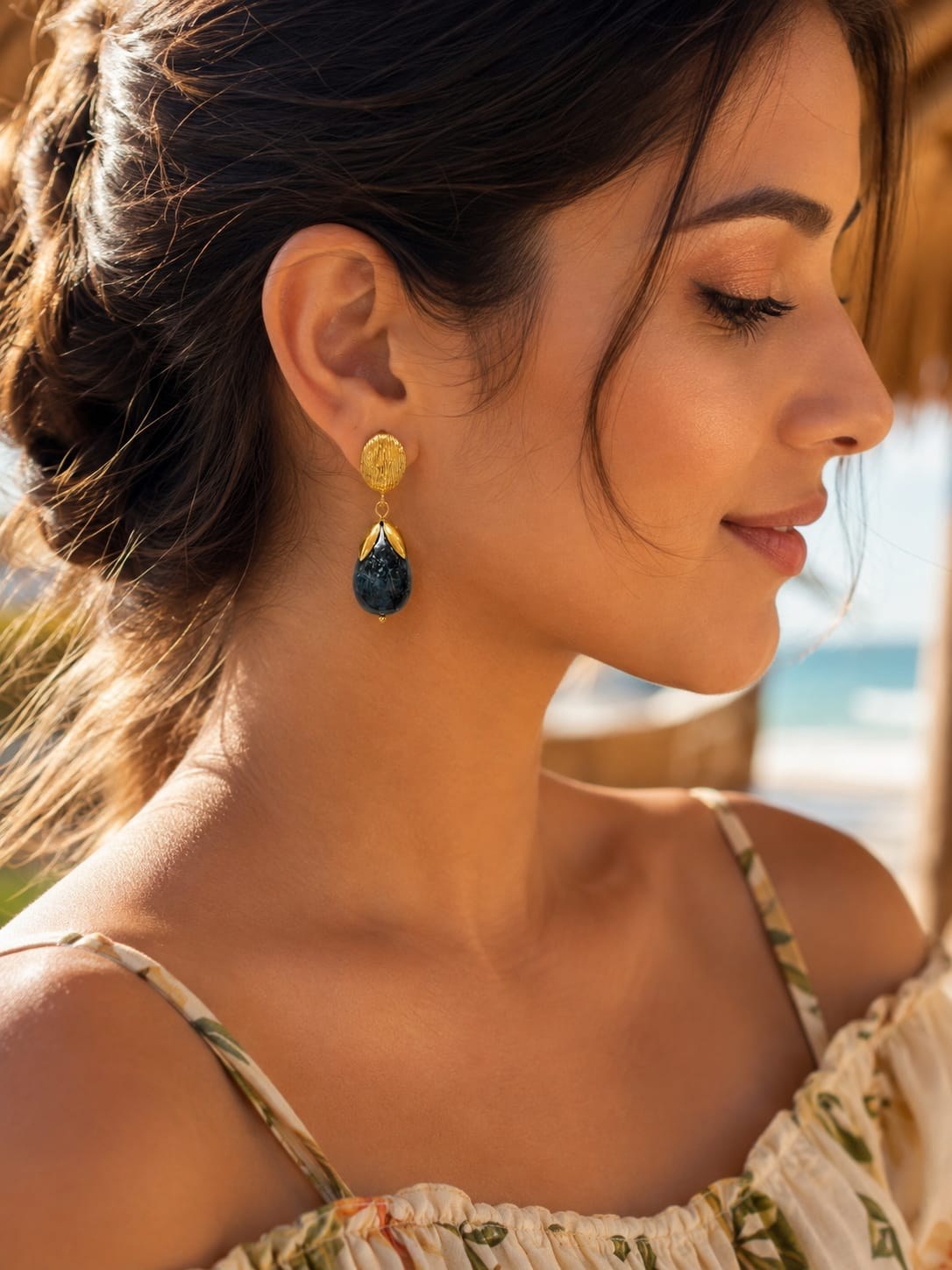 Midnight Blue Teardrop Earrings