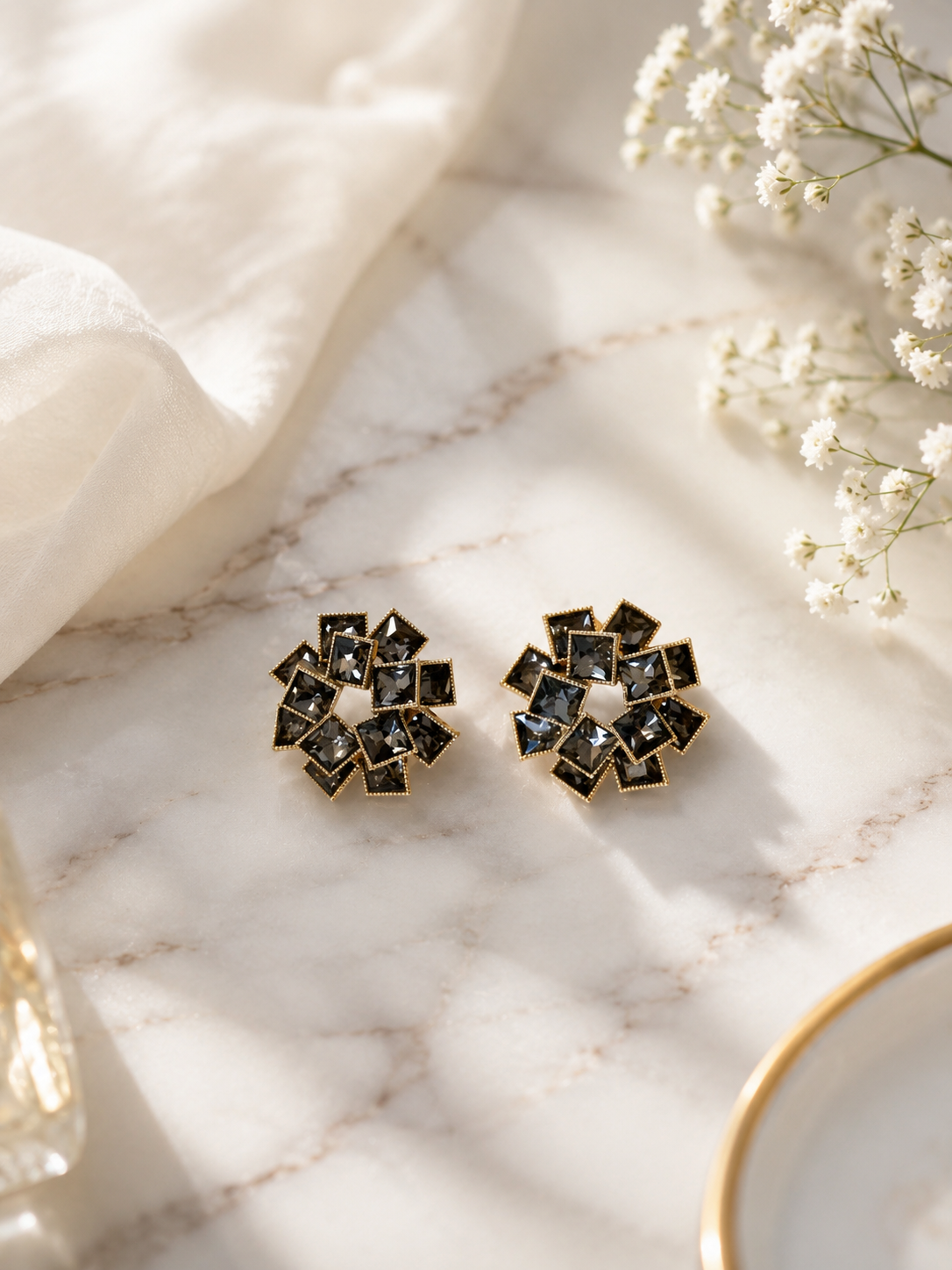 Midnight Mosaic Stud Earrings