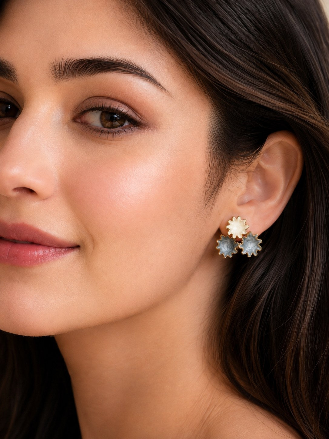 Moonlit Bloom Trio Studs
