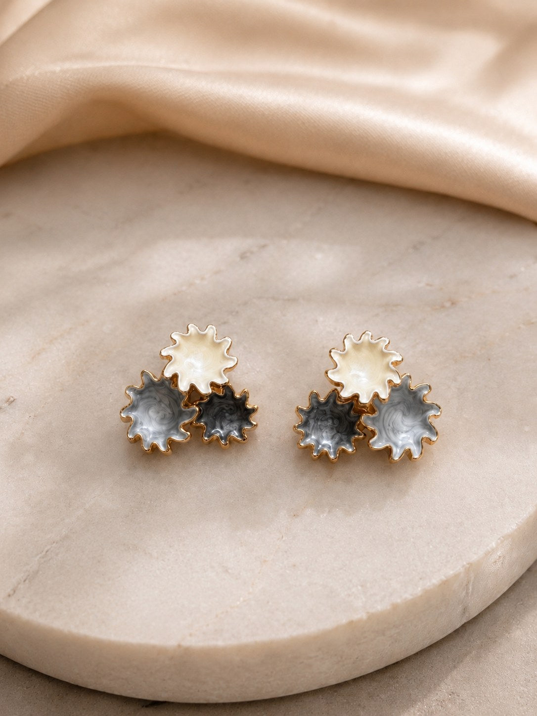 Moonlit Bloom Trio Studs