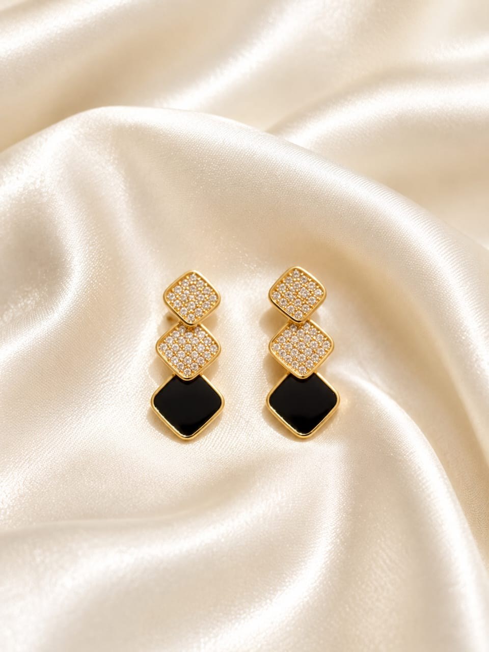 Onyx Geo Drop Earrings