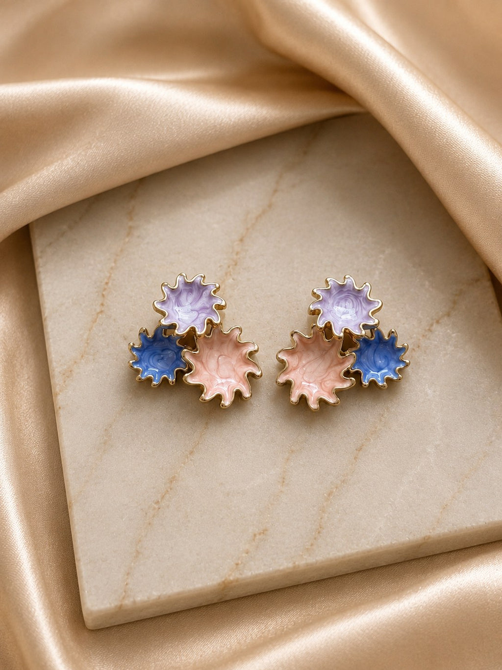 Pastel Petal Trio Studs