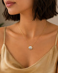 Pearl & Crystal Coin Gold Necklace