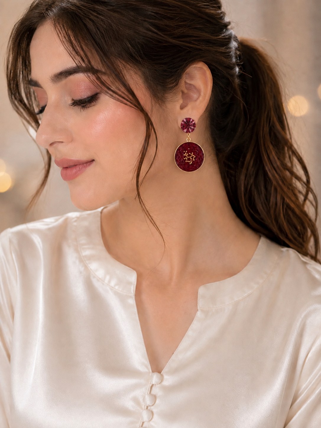 Ruby Red Textured Drops