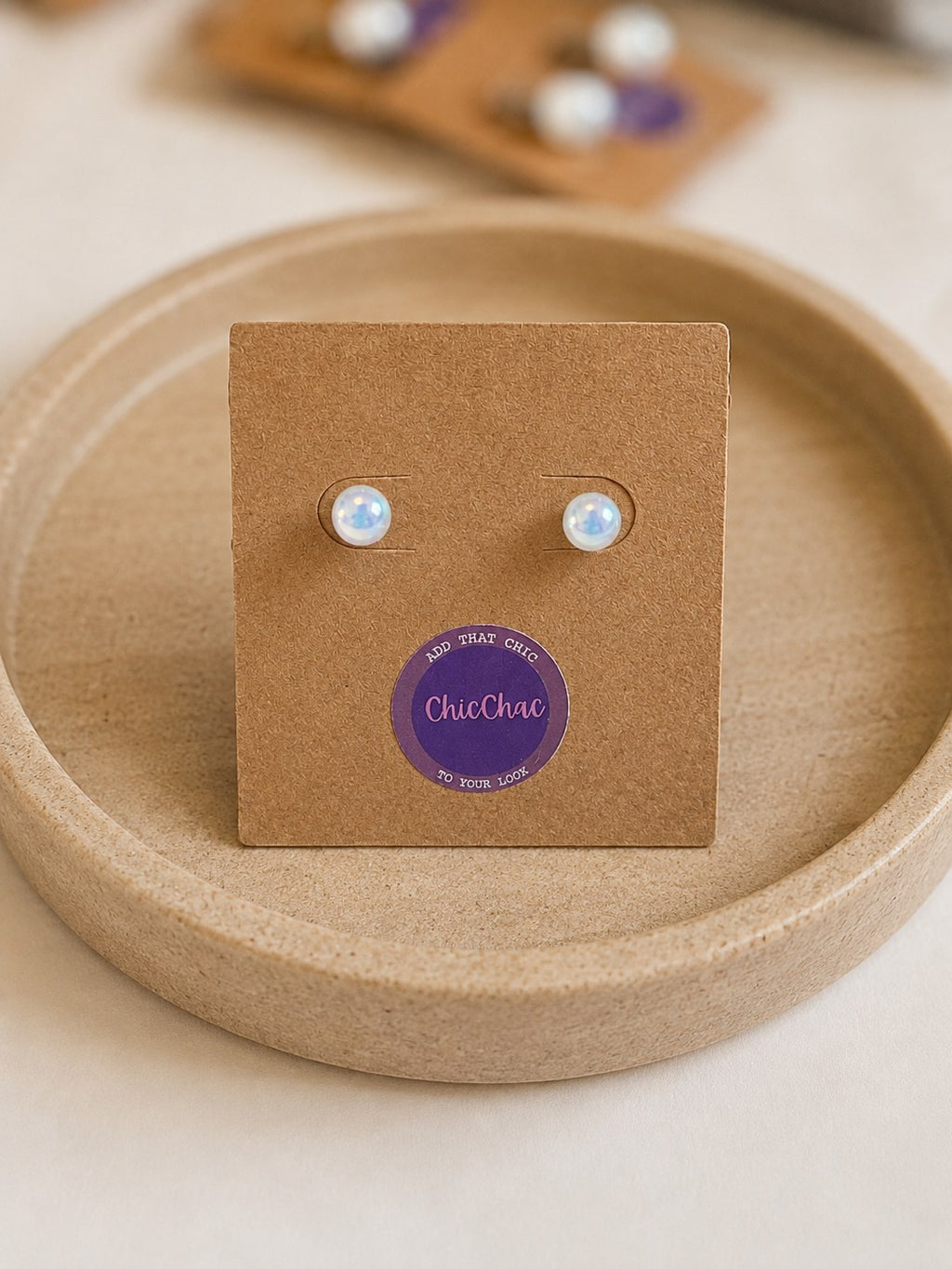 Sky Blue Rainbow Pearl Studs