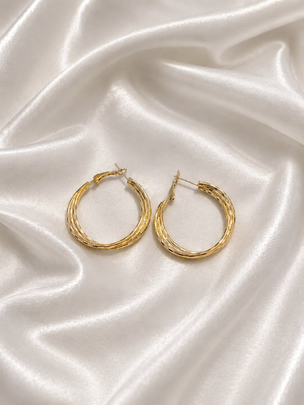 Triple layered Gold Hoops