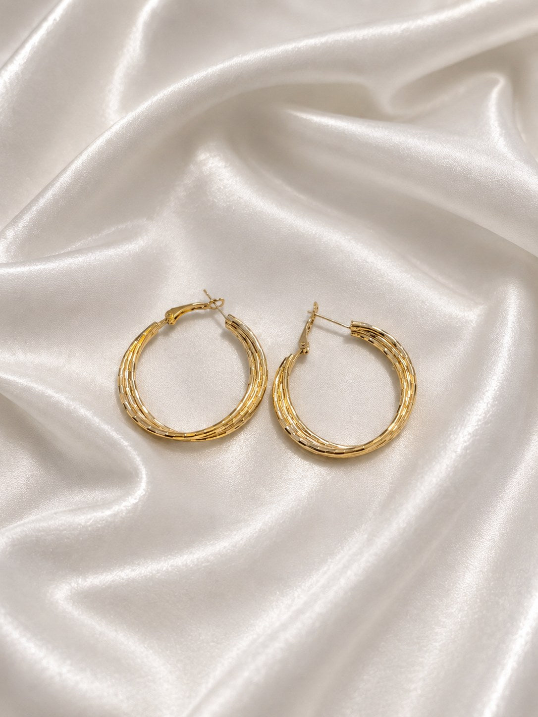 Triple layered Gold Hoops