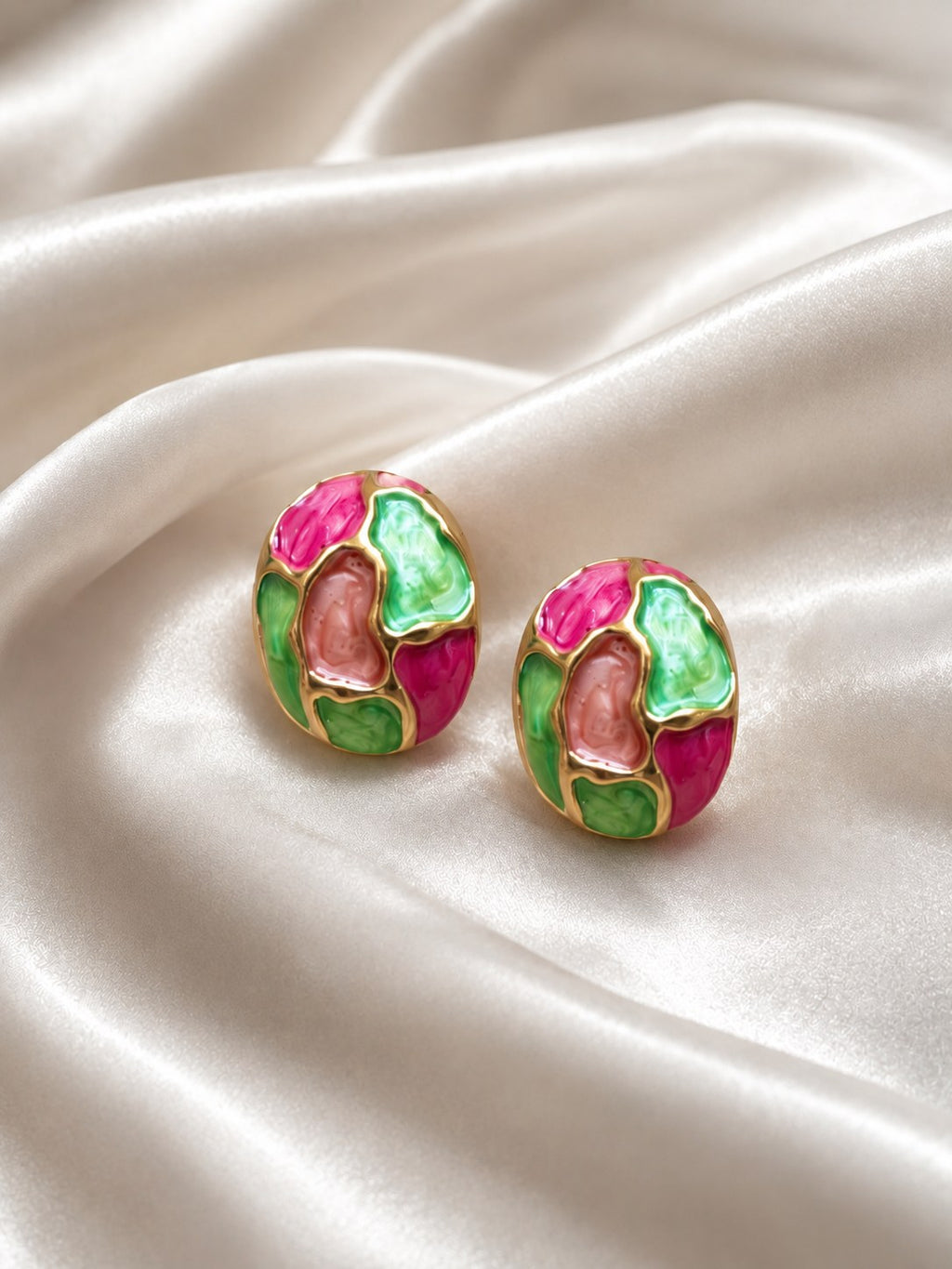 Tropical Bloom Mosaic Studs