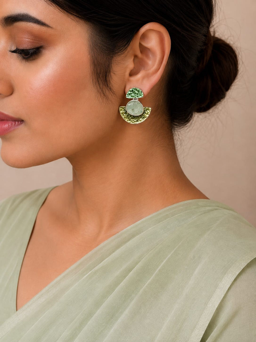 Verdant Stone Statement Earrings