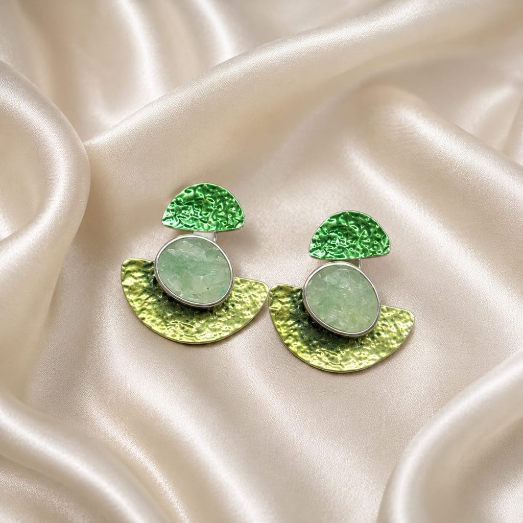 Verdant Stone Statement Earrings